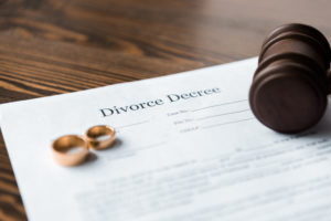 Family Lawyer Modesto, California - divorce decree wedding bands and gavel