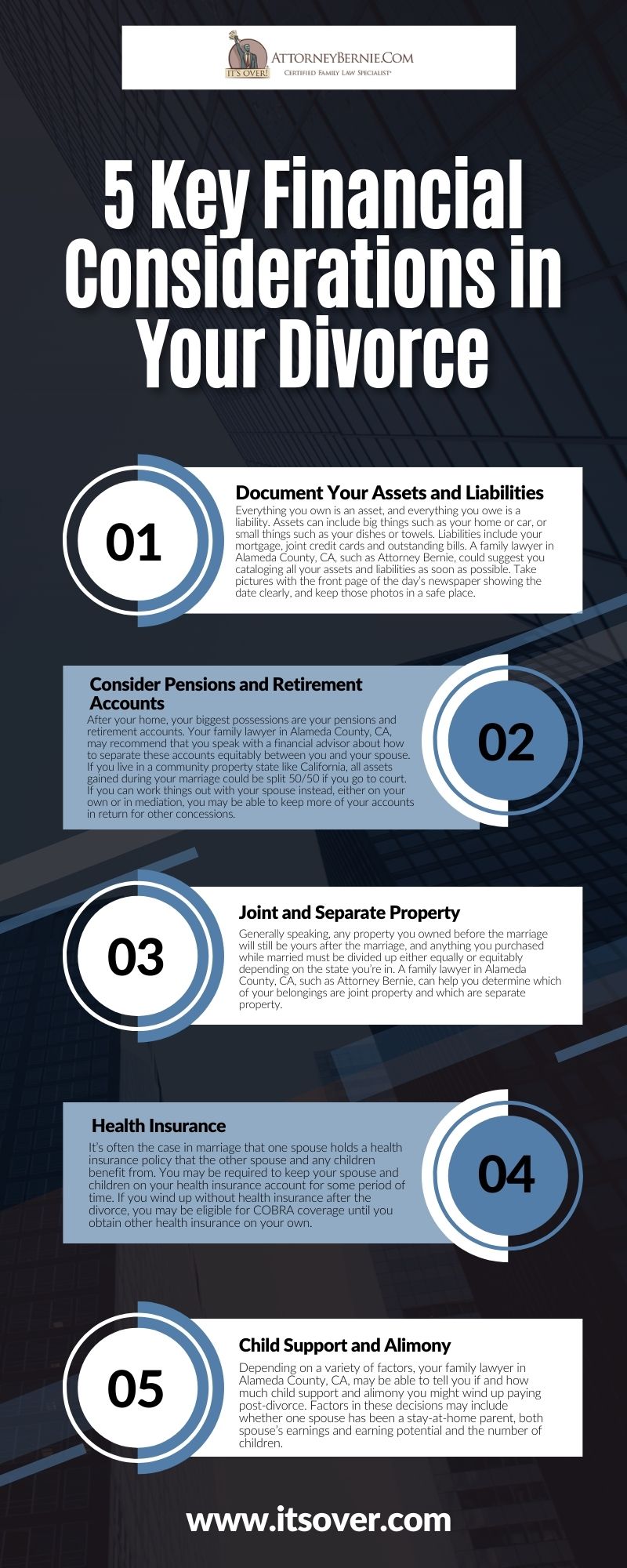 5 Key Financial Considerations In Your Divorce Infographic