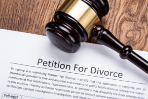 Collaborative Divorce Lawyer Alameda County, CA - Wooden Gavel On Petition For Divorce Paper