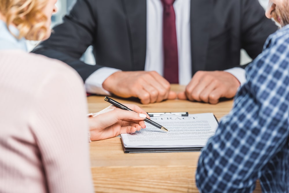 family lawyer with client